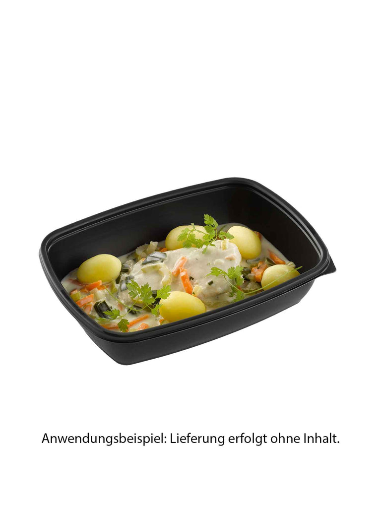 Menüschale, PP, schwarz, ungeteilt, 900ml