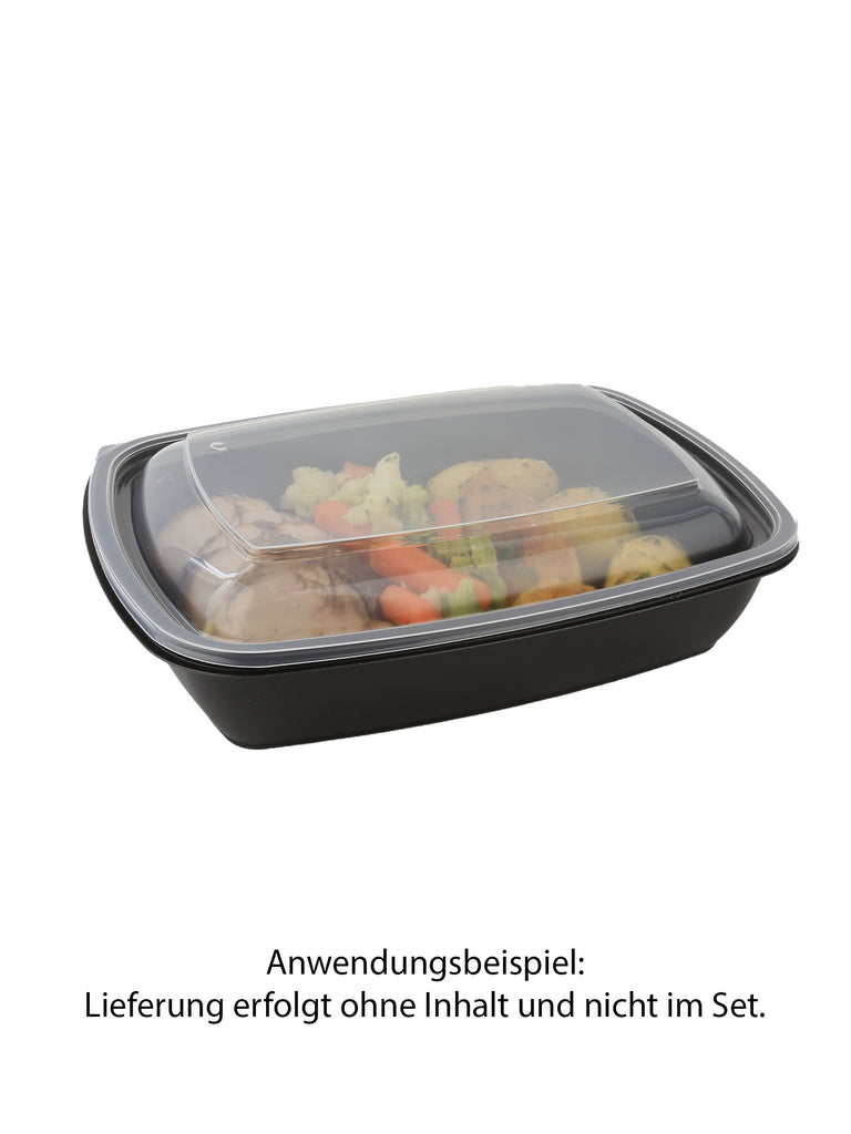 Menüschale, PP, schwarz, ungeteilt, 900ml