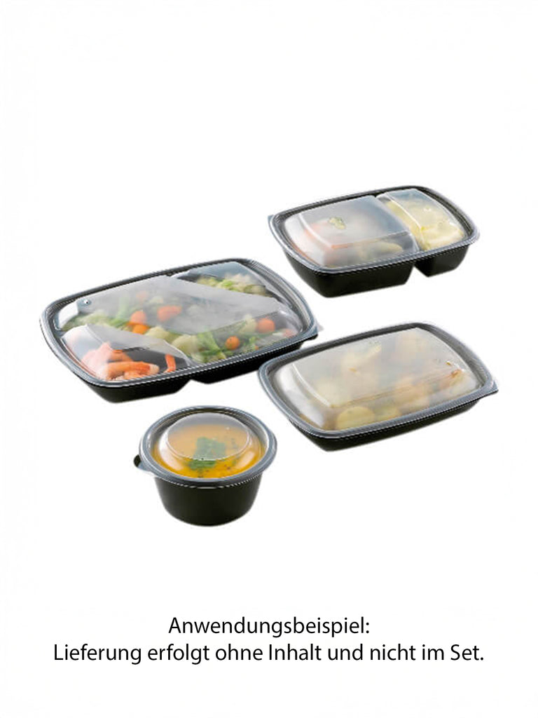 Menüschale, PP, schwarz, ungeteilt, 900ml