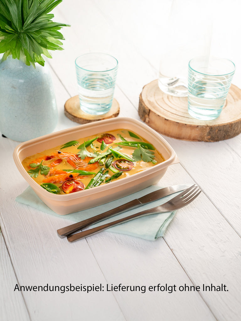 Menüschale, PP, beige, ungeteilt, 900ml