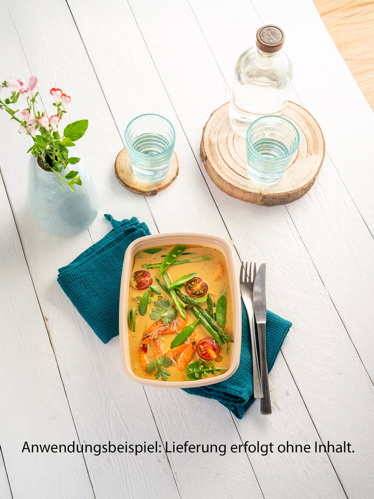 Menüschale, PP, beige, ungeteilt, 900ml