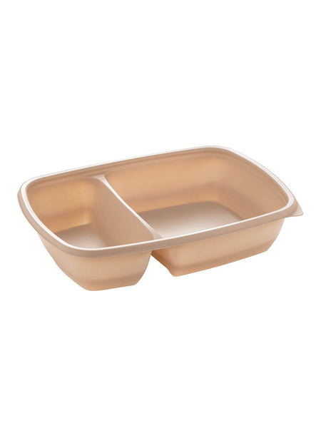 Menüschale, PP, beige, zweigeteilt, 600/300ml