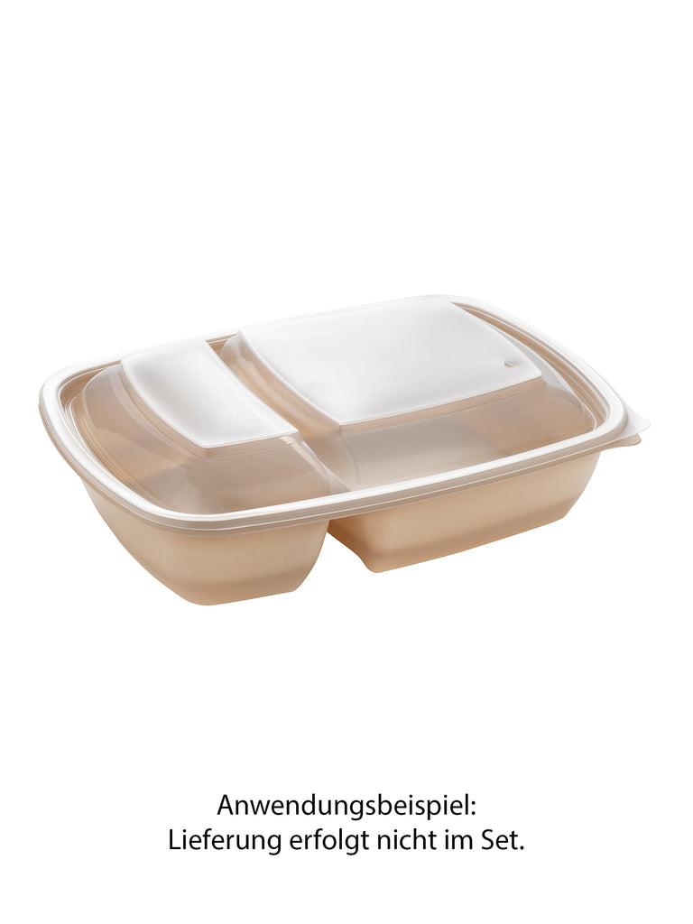 Menüschale, PP, beige, zweigeteilt, 600/300ml