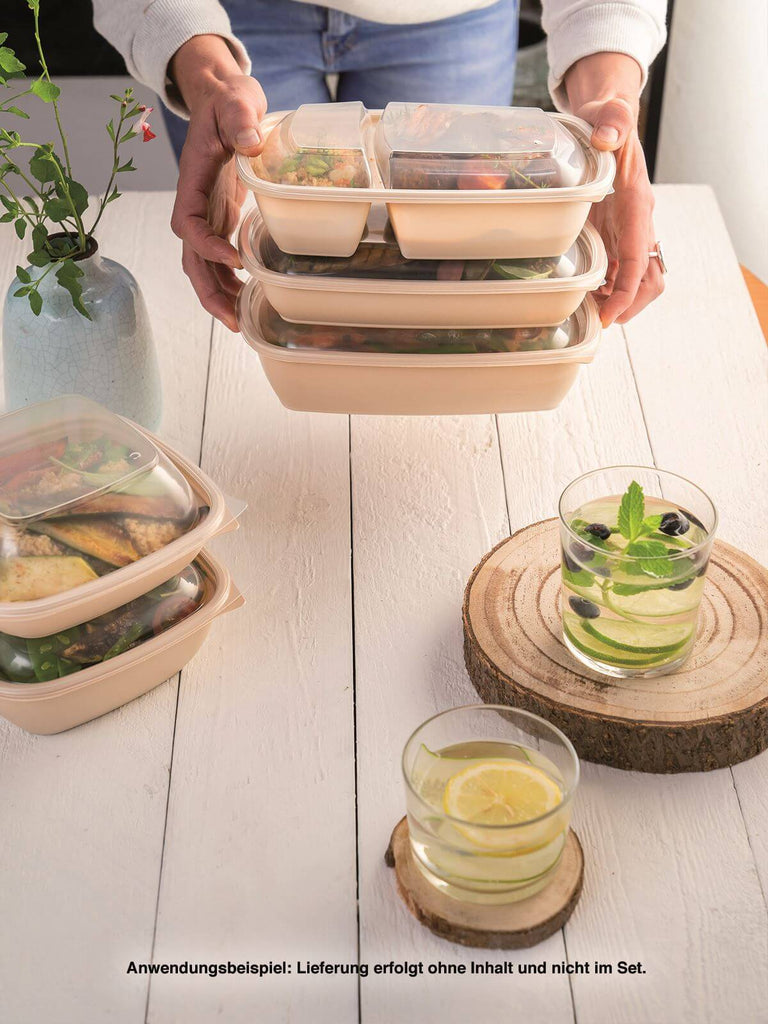 Menüschale, PP, beige, ungeteilt, 900ml