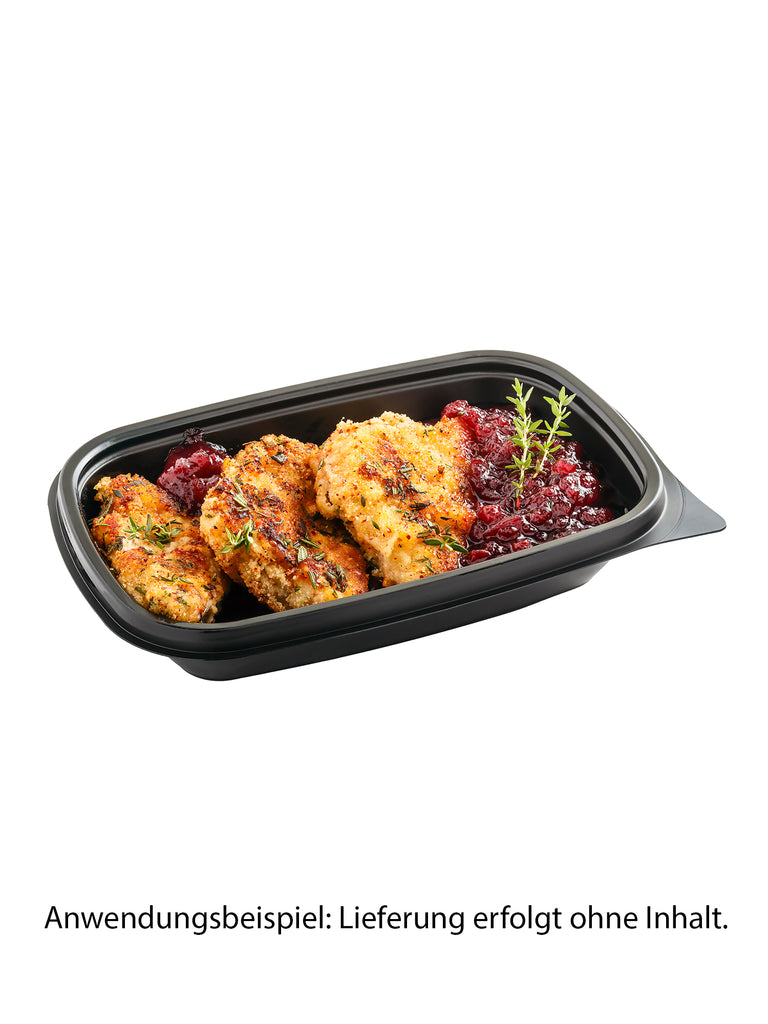 Schale, PP, schwarz, ungeteilt, 375ml