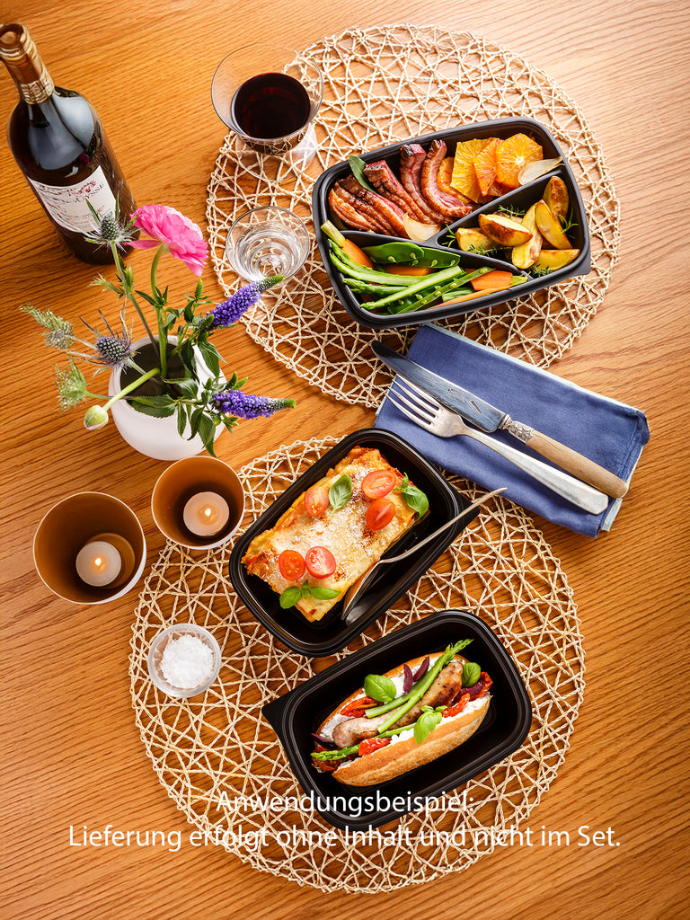 Schale, PP, schwarz, ungeteilt, 375ml