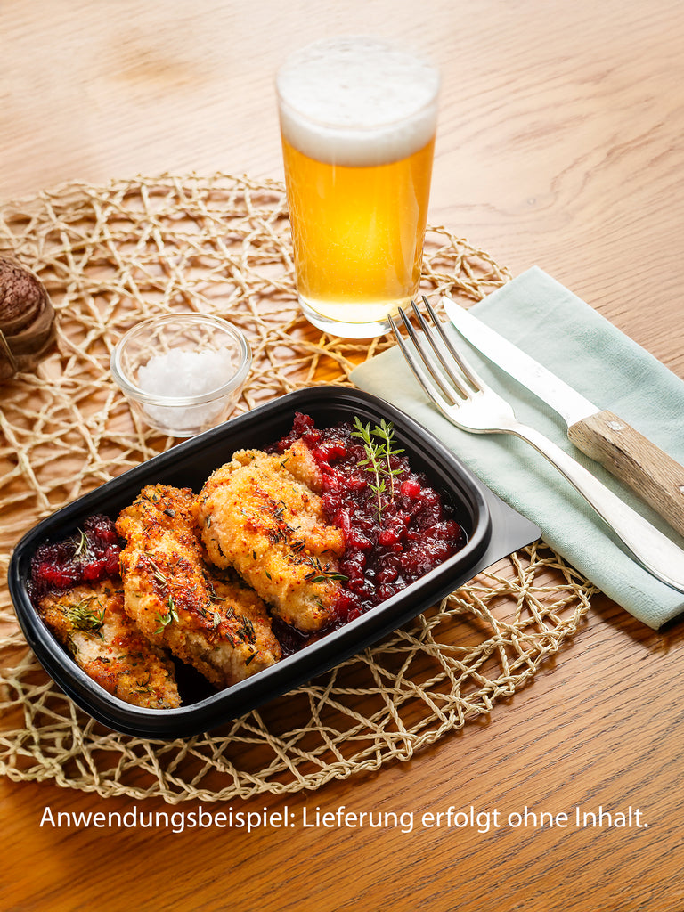 Schale, PP, schwarz, ungeteilt, 375ml