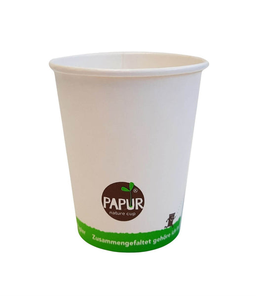 Pappbecher Bio, PAPUR, weiß-grün, 200ml
