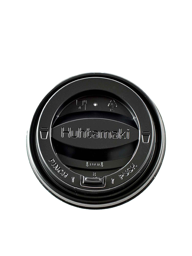 Deckel mit Klappverschluss Tear Tab, PS, schwarz, für 80,0mm