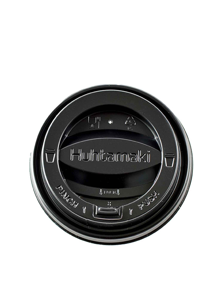 Deckel mit Klappverschluss Tear Tab, PS, schwarz, für 90,0mm
