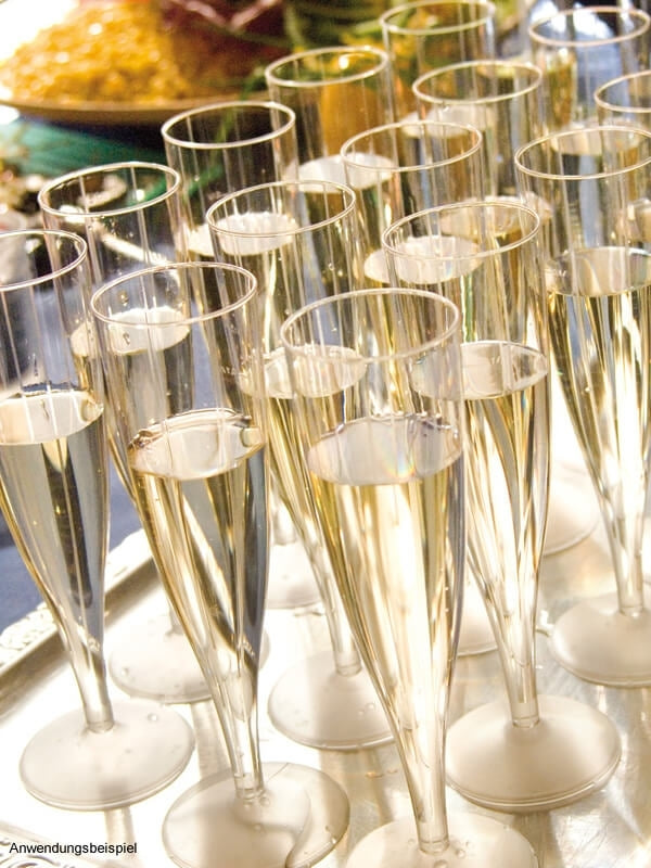 Sektflöte, PS, Spritzguss, 135ml (Eichstrich 0,1l), klar