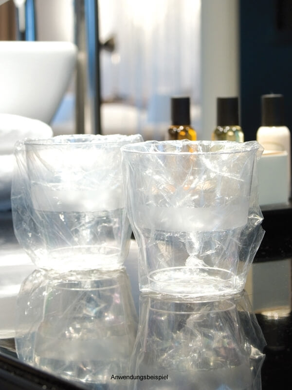 Zahnputzglas folienverpackt, PS, Spritzguss, klar, 236ml