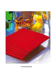 Cocktailservietten, 3-lagig, 24x24, 1/4-Falz, rot (2.000 Stk.)