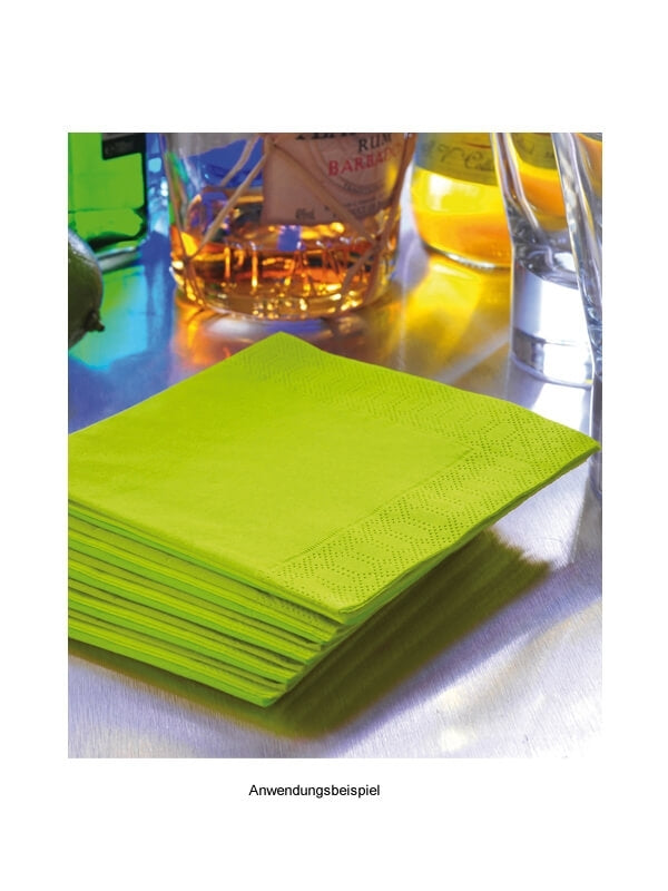 Cocktailservietten, 3-lagig, 24x24, 1/4-Falz, kiwi (1.000 Stk.)