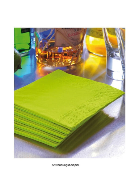 Cocktailservietten, 3-lagig, 24x24, 1/4-Falz, kiwi (1.000 Stk.)