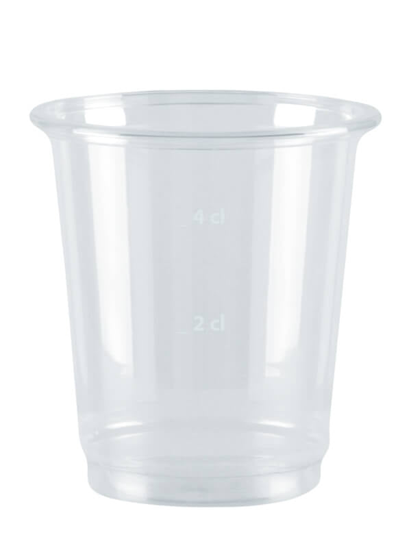 Schnapsglas, PET, klar, 2cl/4cl