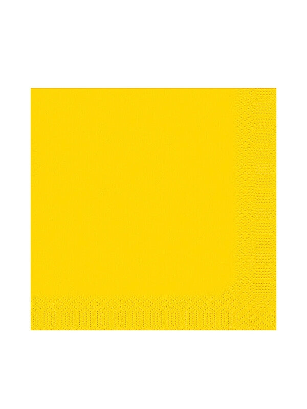 Serviette, 3-lagig, 33x33, 1/4-Falz, gelb