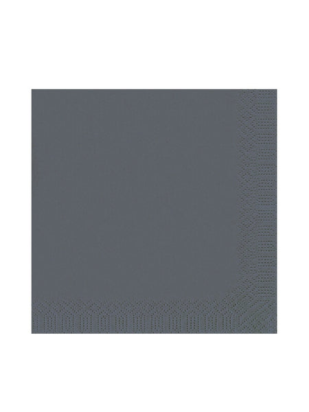 Serviette, 3-lagig, 33x33, 1/4-Falz, granite grey
