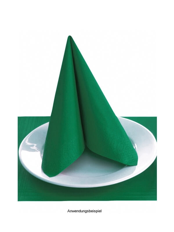 Serviette, 3-lagig, 40x40, 1/4-Falz, jägergrün