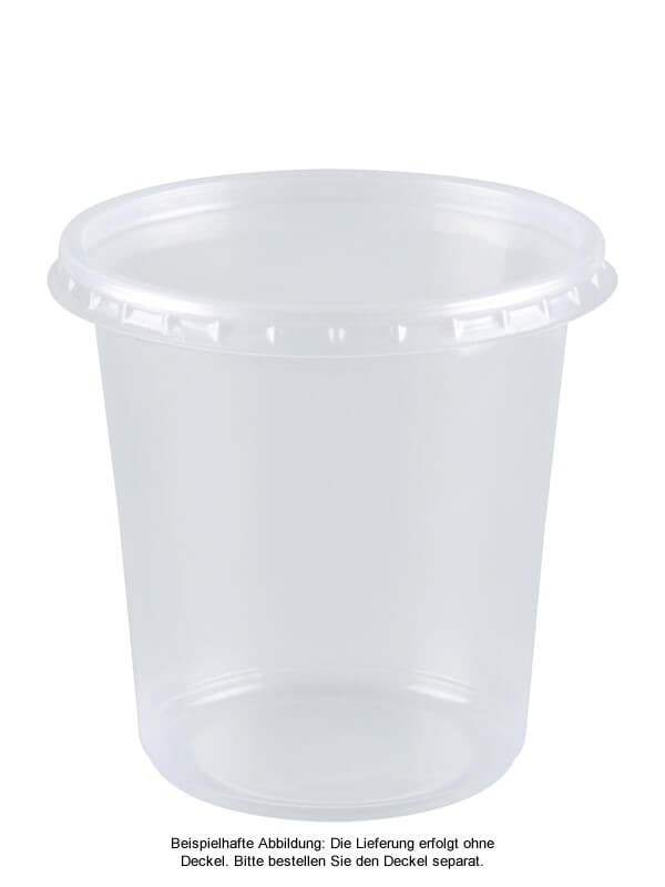Verpackungsbecher PP, transparent, rund, 500ml