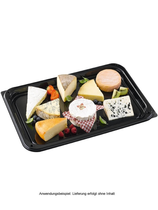 Servierplatte, RPET, schwarz, rechteckig, 460x300mm