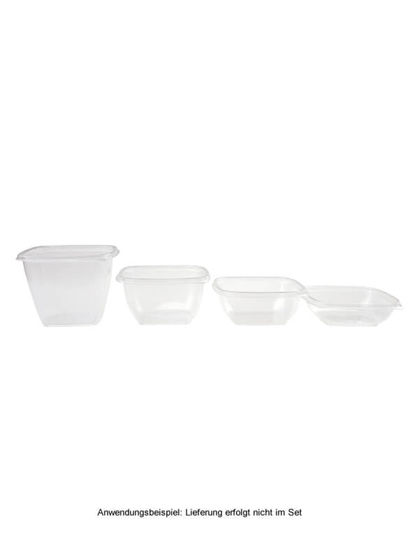 Salatschale, RPET, klar, quadratisch, 375ml