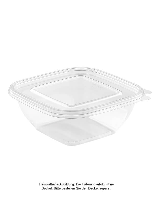 Salatschale, RPET, klar, quadratisch, 1000ml