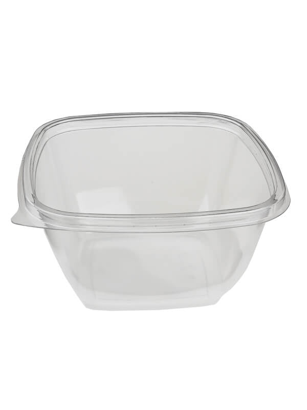 Salatschale, RPET, klar, quadratisch, 375ml