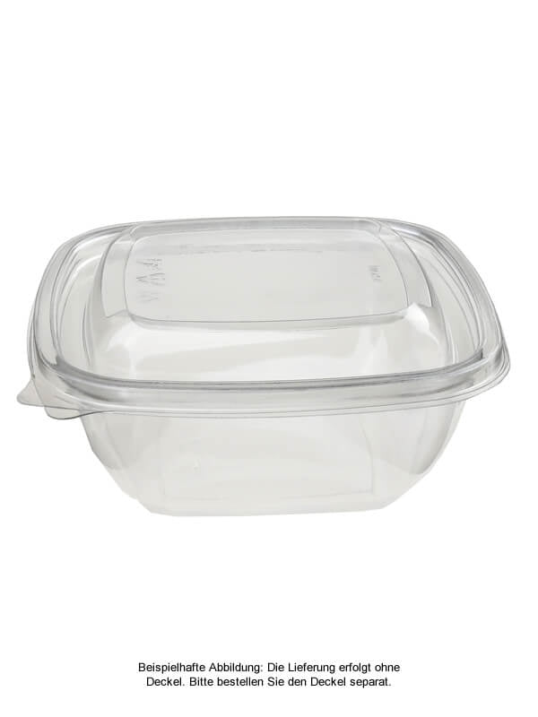 Salatschale, RPET, klar, quadratisch, 375ml