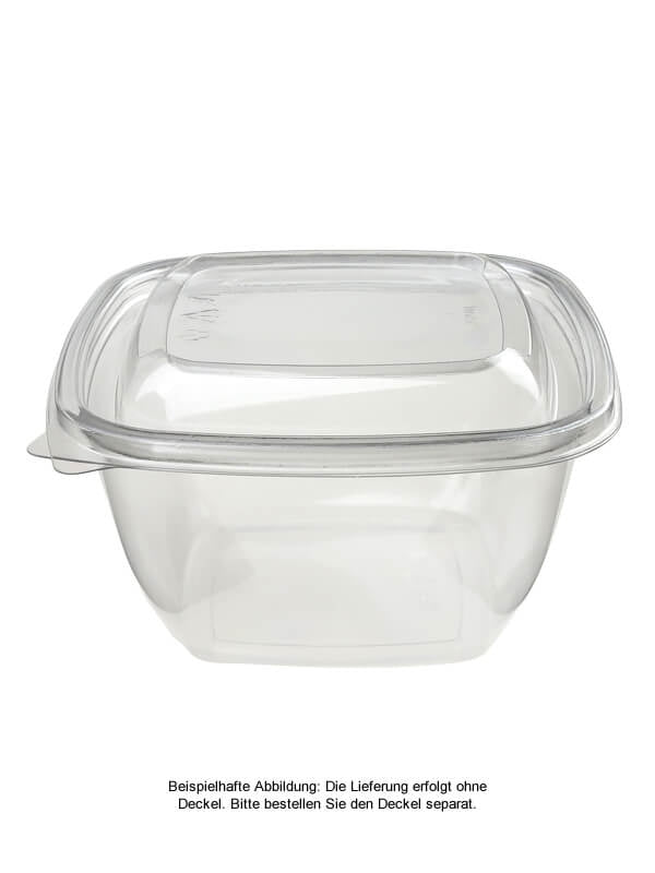 Salatschale, RPET, klar, quadratisch, 500ml