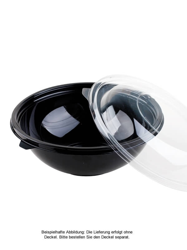 Salatschale, RPET, schwarz, rund, 1000ml