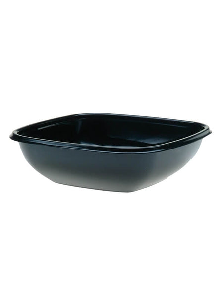 Salatschale, RPET, schwarz, quadratisch, 1000ml