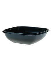 Salatschale, RPET, schwarz, quadratisch, 1000ml