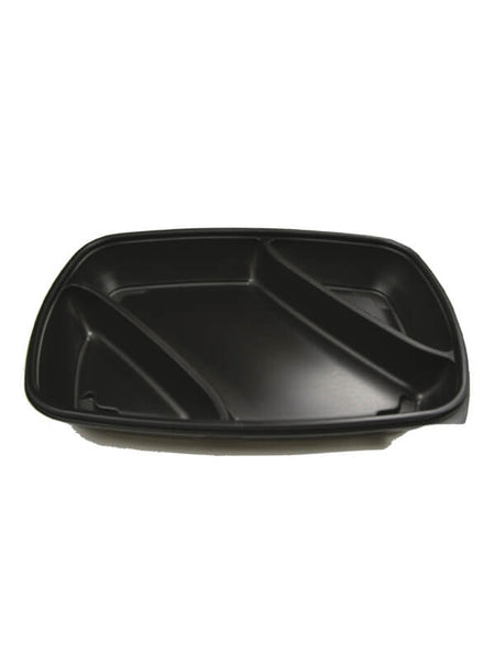 Menüschale, PP, schwarz, dreigeteilt, 175/600/200ml