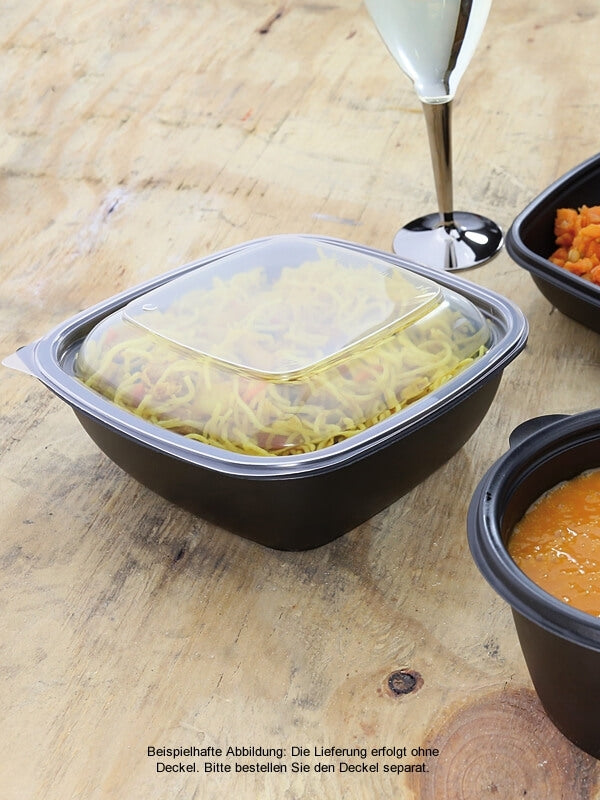 Menüschale, PP, schwarz, quadratisch, 750ml