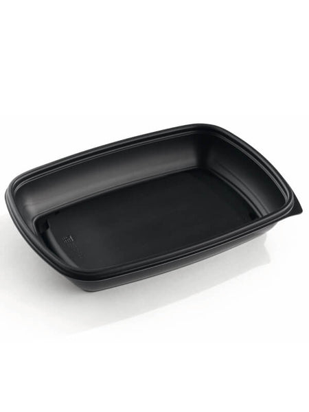 Menüschale, PP, schwarz, ungeteilt, 600ml