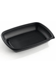 Menüschale, PP, schwarz, ungeteilt, 600ml