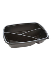 Menüschale, PP, schwarz, dreigeteilt, 450/240/210ml
