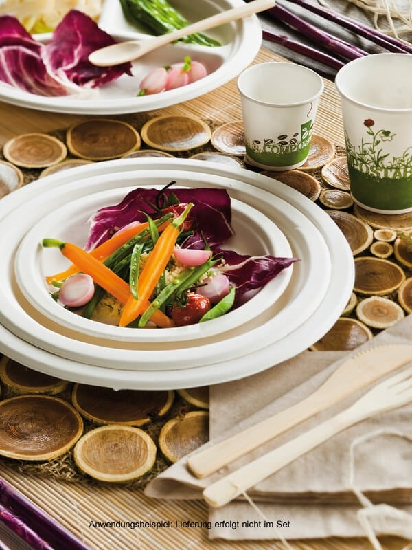 Teller, rund, Bagasse, 23 cm