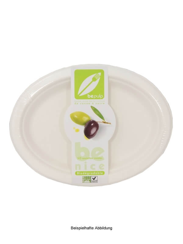Teller, oval, Bagasse, 190x260mm
