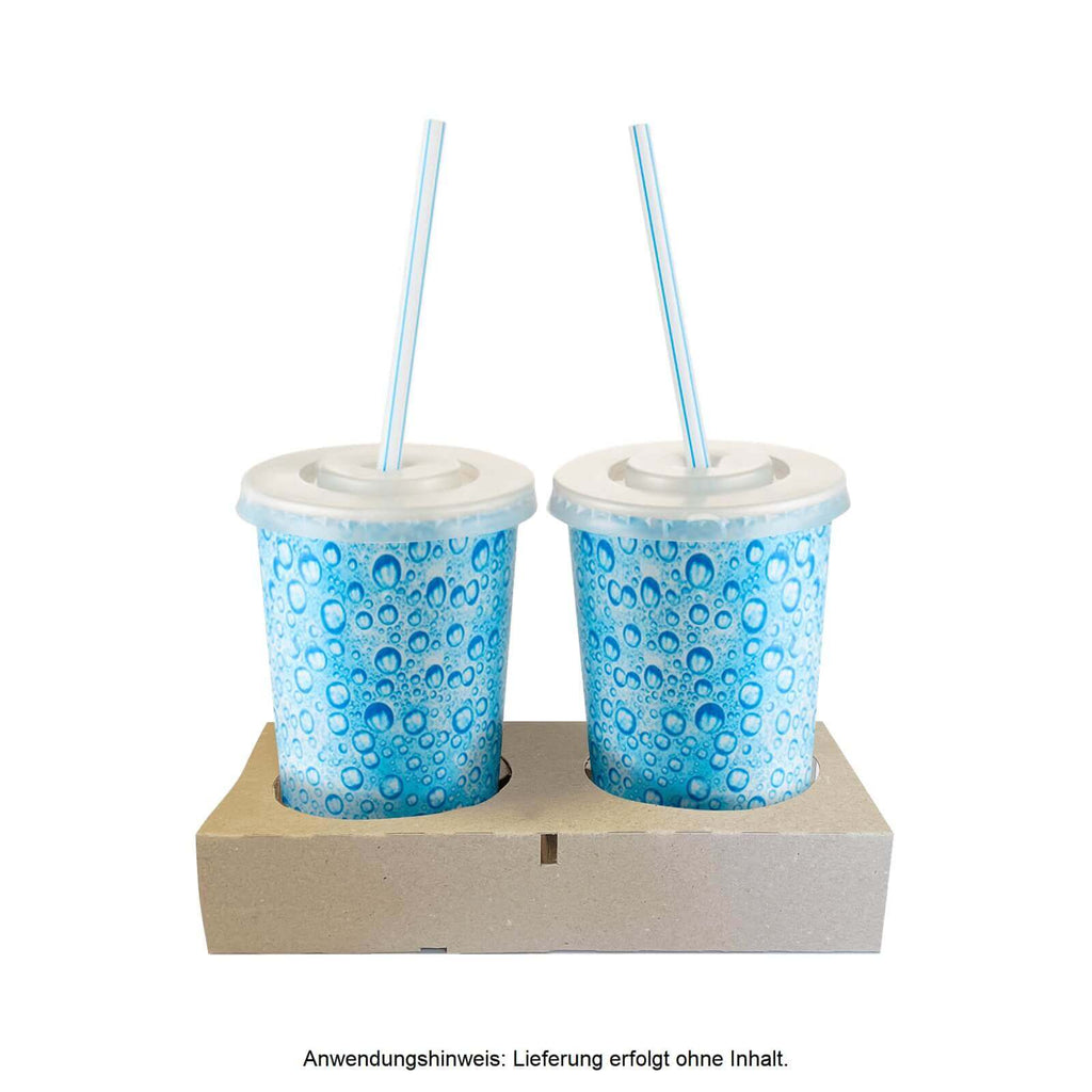 Becherhalter für 2 Becher, Pappe, grau