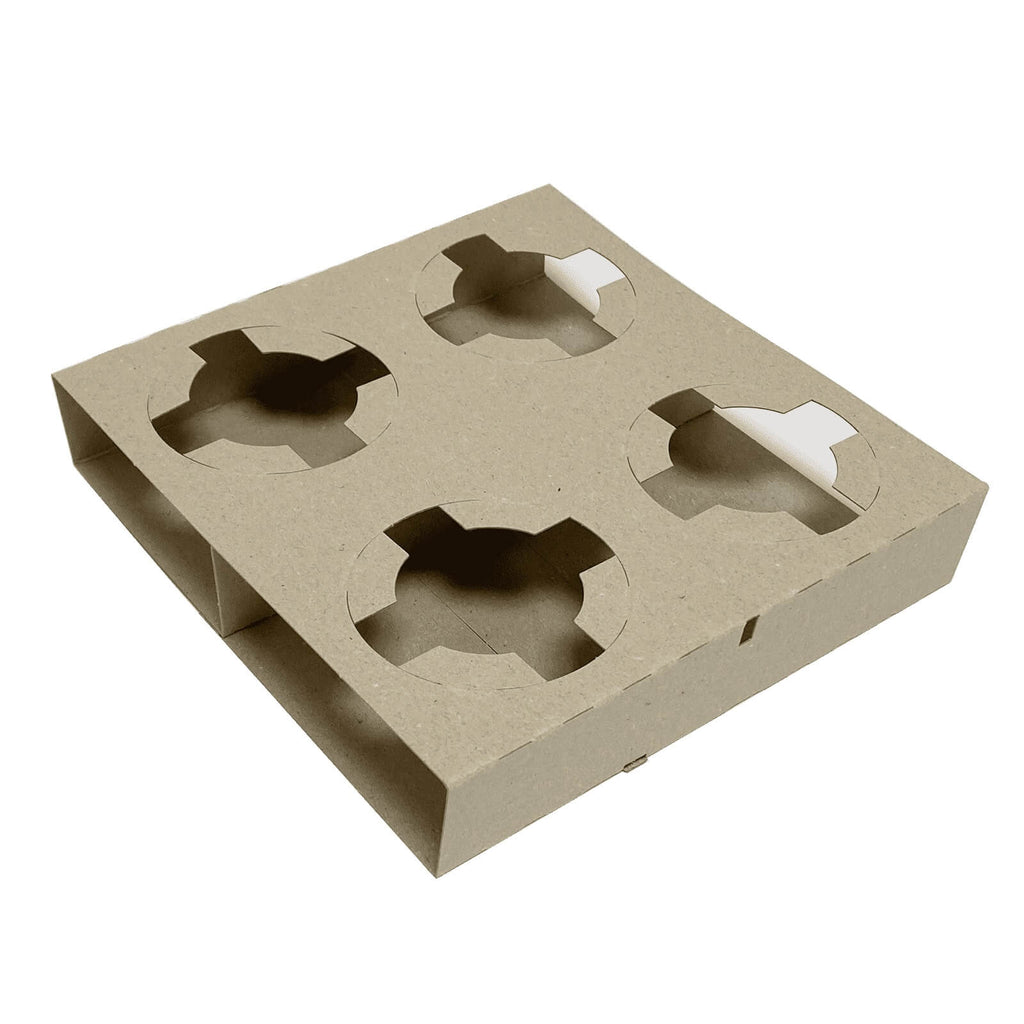 Becherhalter für 4 Becher, Pappe, grau