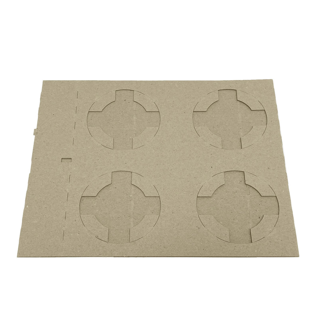 Becherhalter für 4 Becher, Pappe, grau