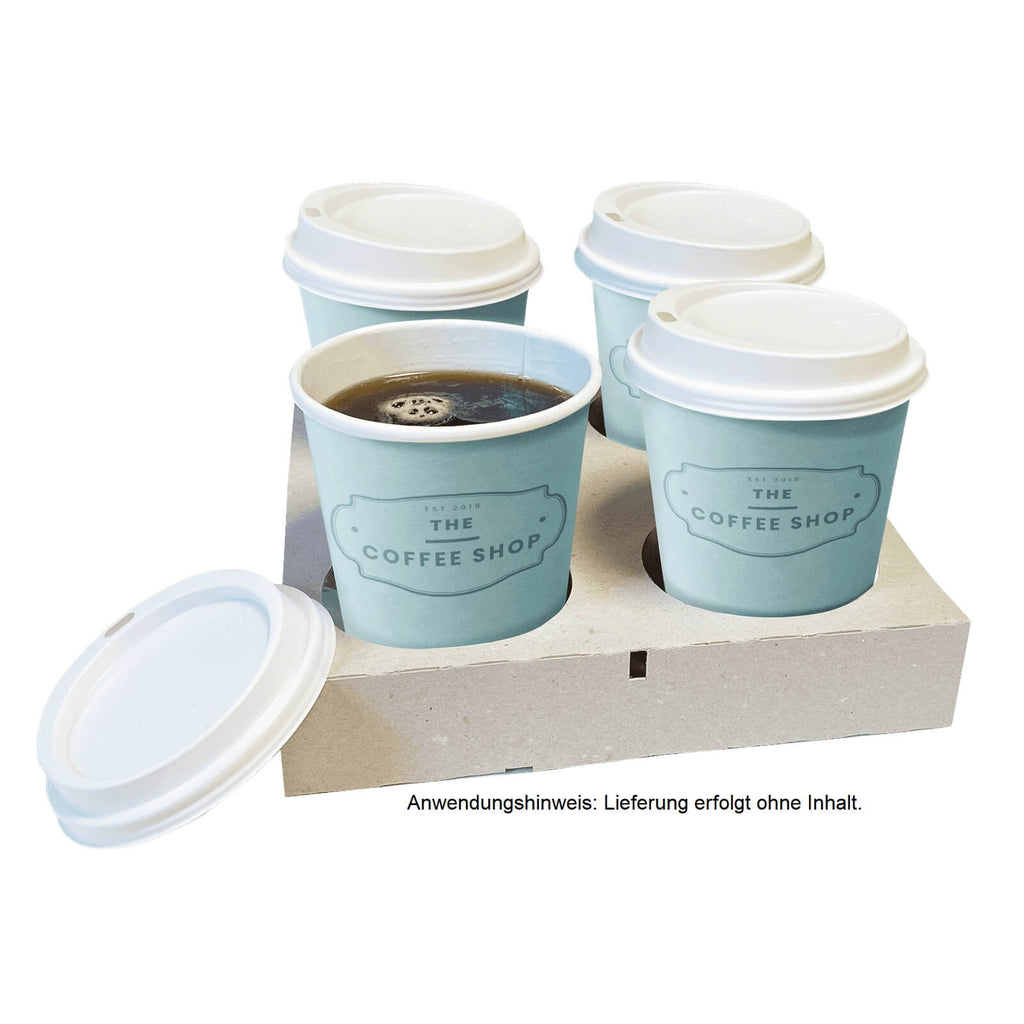 Becherhalter für 4 Becher, Pappe, grau