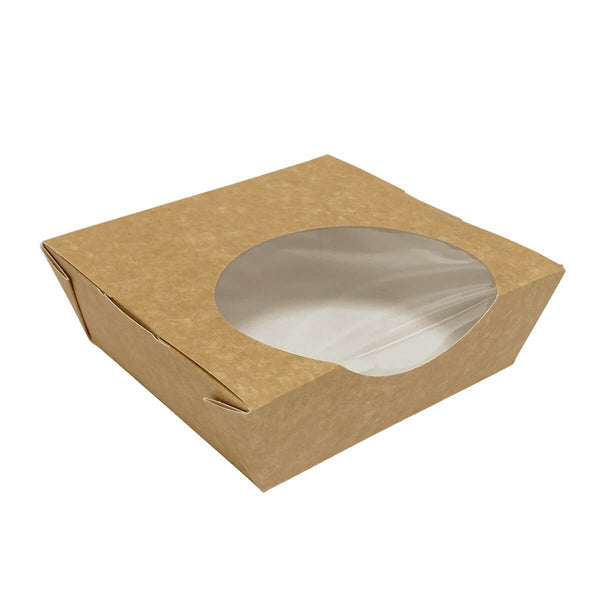 Kraftpapier Box mit Fenster, 500ml, braun