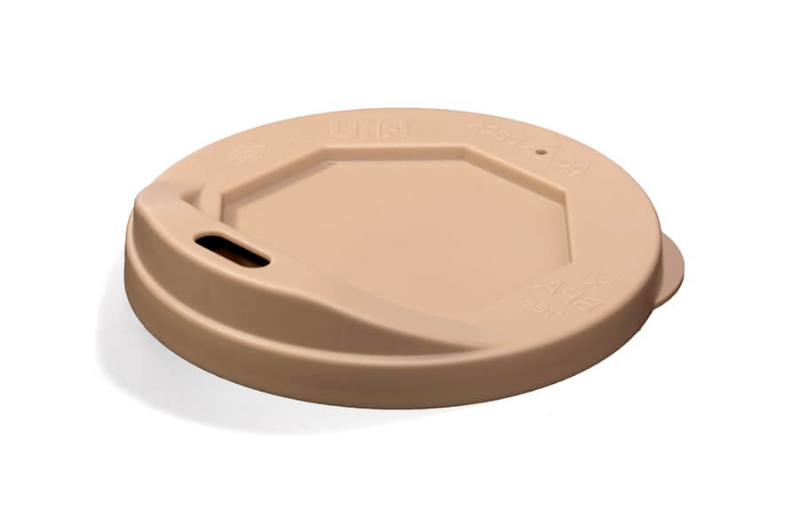 Deckel mit Trinköffnung, Mehrweg, PP, cappuccino (64 Stk.)