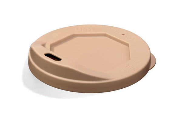 Deckel mit Trinköffnung, Mehrweg, PP, cappuccino (64 Stk.)