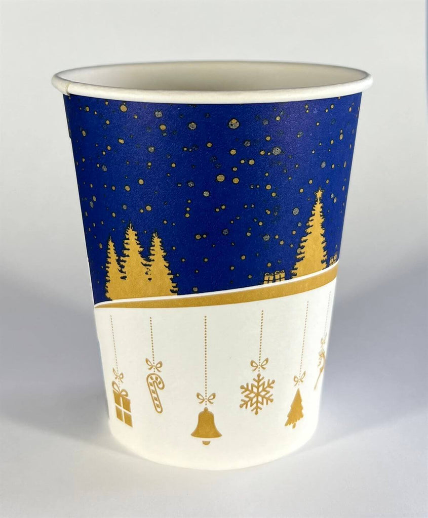 Pappbecher "Winter" für Heißgetränke, 200ml, m. Biobeschichtung