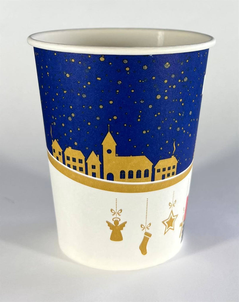 Pappbecher "Winter" für Heißgetränke, 200ml, m. Biobeschichtung