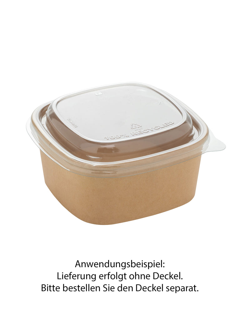 Kartonschale, braun, 350ml, quadratisch
